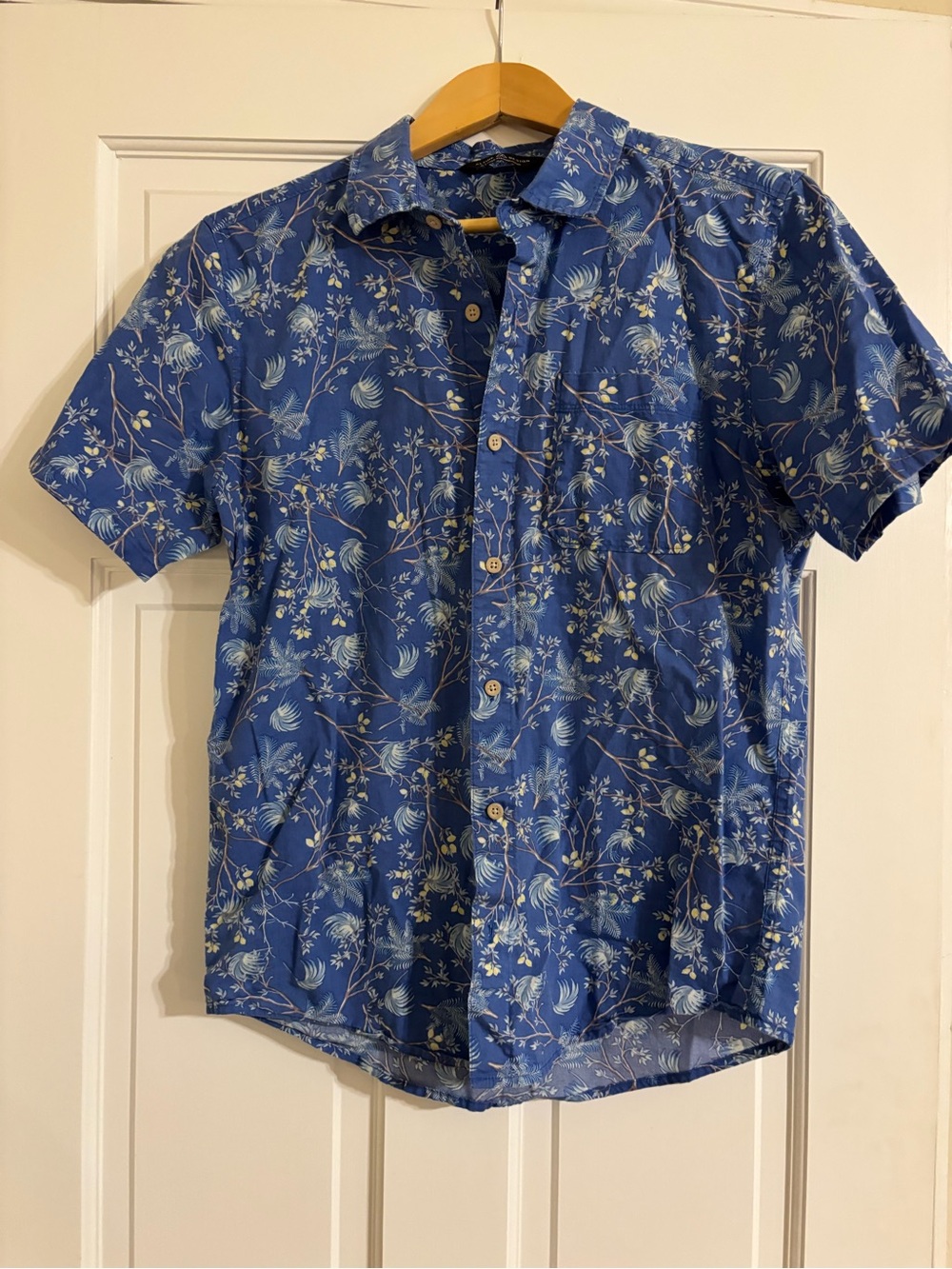 Alpine Design Blue Floral Short-Sleeve Button-Down Shirt